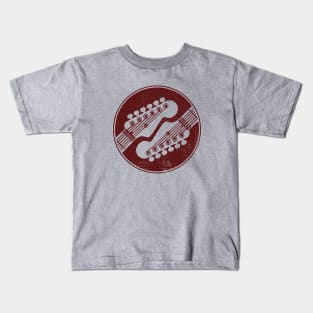 Electric Guitar Headstock Circle Light Theme Kids T-Shirt